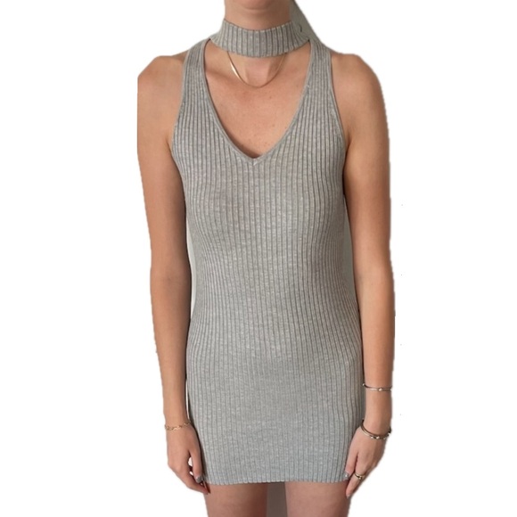 Dresses & Skirts - Rumor Boutique Gray Cutout Sweater Dress